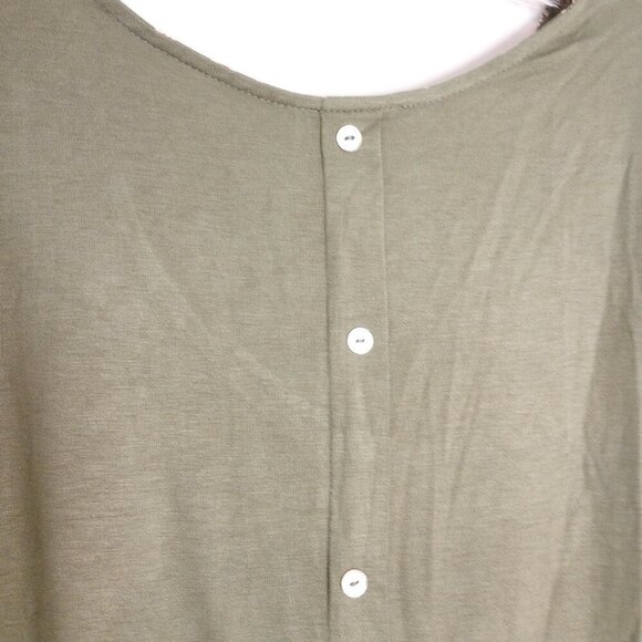 Papermoon for Stitch Fix Ellie Green Floral Mixed Material Blouse - Picture 6 of 10